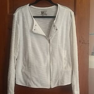 KUT from the Kloth White Knit Moto Jacket